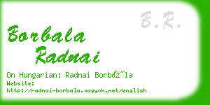 borbala radnai business card